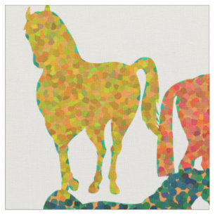 Rainbow Horses - "Dotty about Horses !" Tissu