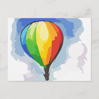 Rainbow Hot Air-ballon Briefkaart