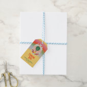 Rainbow Hot Air Balloon Kids Verjaardag Cadeaulabel (Met Touw)