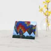 Rainbow Hot Air-luchtballonnen Kaart (Gele Bloem)
