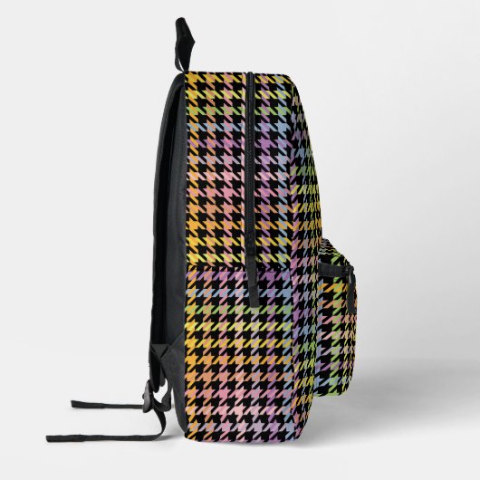 Rainbow Houndstooth Pattern Bedrukte Rugzak (Links)
