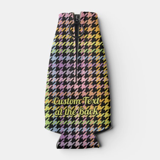 Rainbow Houndstooth Pattern Flesjeskoeler (Achterkant)