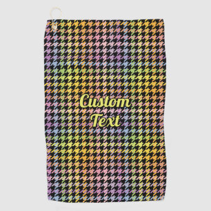 Rainbow Houndstooth Pattern Golfhanddoek