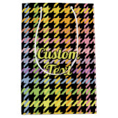 Rainbow Houndstooth Pattern Medium Cadeauzakje (Voorkant)