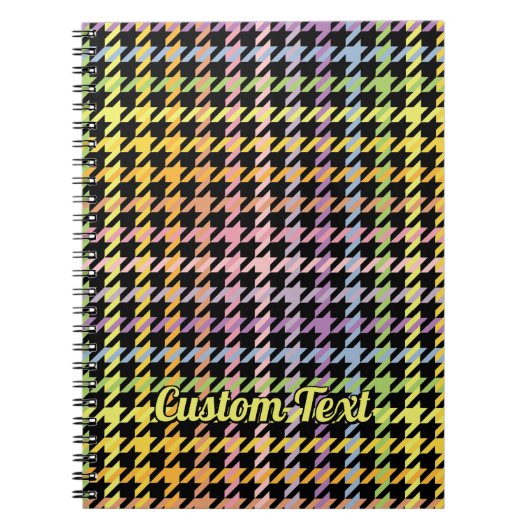Rainbow Houndstooth Pattern Notitieboek (Voorkant)