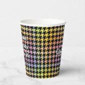 Rainbow Houndstooth Pattern Papieren Bekers (Rechts)