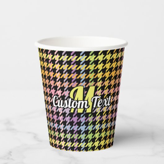 Rainbow Houndstooth Pattern Papieren Bekers (Voorkant)