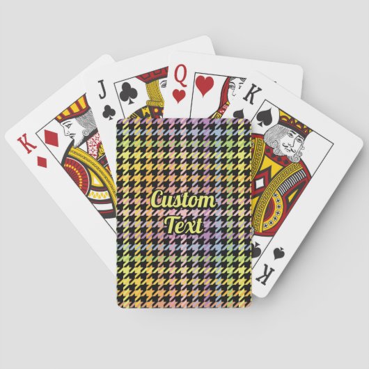 Rainbow Houndstooth Pattern Pokerkaarten (Achterkant)