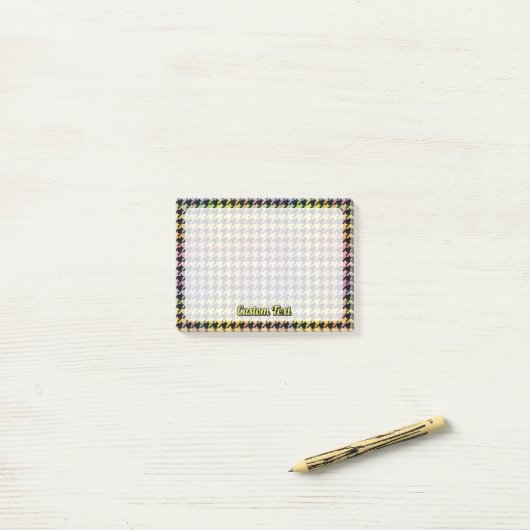 Rainbow Houndstooth Pattern Post-it® Notes (Op bureau)