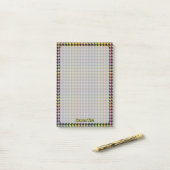 Rainbow Houndstooth Pattern Post-it® Notes (Op bureau)