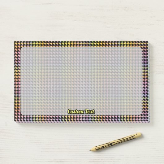 Rainbow Houndstooth Pattern Post-it® Notes (Op bureau)