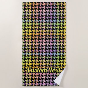 Rainbow Houndstooth Pattern Strandlaken