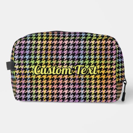 Rainbow Houndstooth Pattern Toilettasje (Voorkant)
