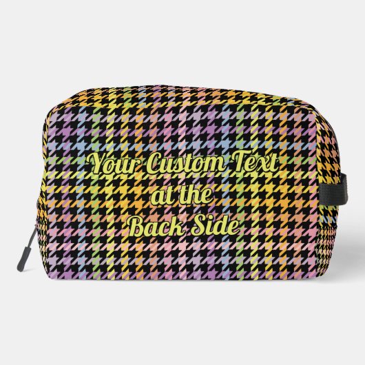 Rainbow Houndstooth Pattern Toilettasje (Achterkant)