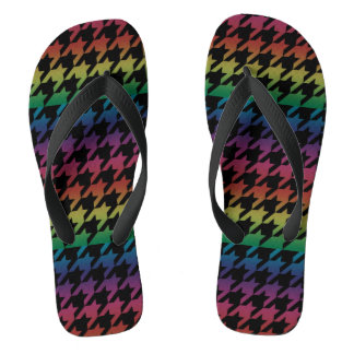 Rainbow houndstooth teenslippers