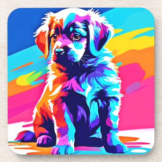 Rainbow Hued Dog Art Bier Onderzetter (Voorkant)