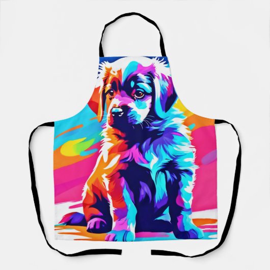 Rainbow Hued Dog Art Schort (Voorkant)