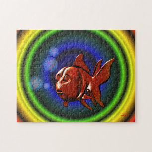 Rainbow Hues Abstracte goudvis Legpuzzel