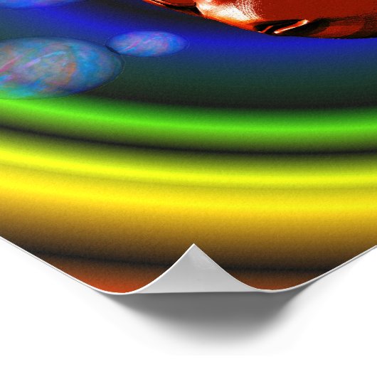 Rainbow Hues Abstracte goudvis Poster (Hoek)