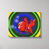 Rainbow Hues Schattige Abstract goudvis Canvas Afdruk (Voorkant)