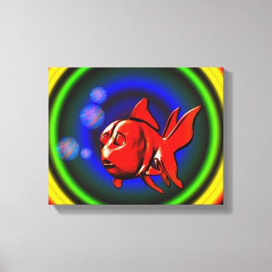 Rainbow Hues Schattige Abstract goudvis Canvas Afdruk (Voorkant)