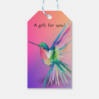 Rainbow Hummingbird Gift Label Cadeaulabel