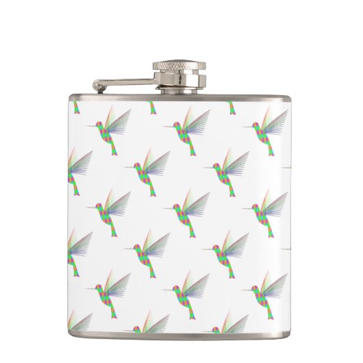 Rainbow Hummingbird Patroon Heupfles (Voorkant)