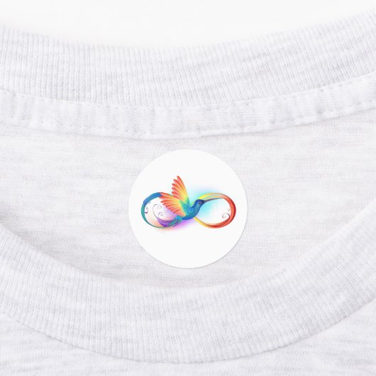 Rainbow Hummingbird with Infinity symbol Labels (Aangebracht)