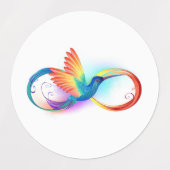 Rainbow Hummingbird with Infinity symbol Labels (Design 2)