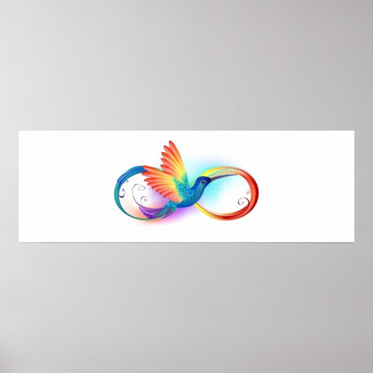 Rainbow Hummingbird with Infinity Symbool Poster (Voorkant)