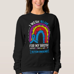 Rainbow I Draag blauw voor mijn broeder lintautism Trui