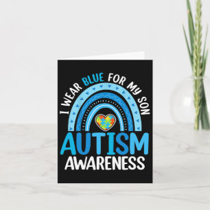 Rainbow I Draag Blue for My Son Autism Awareness Kaart