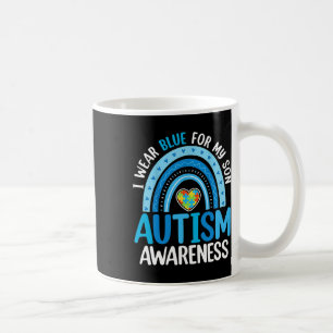Rainbow I Draag Blue for My Son Autism Awareness Koffiemok