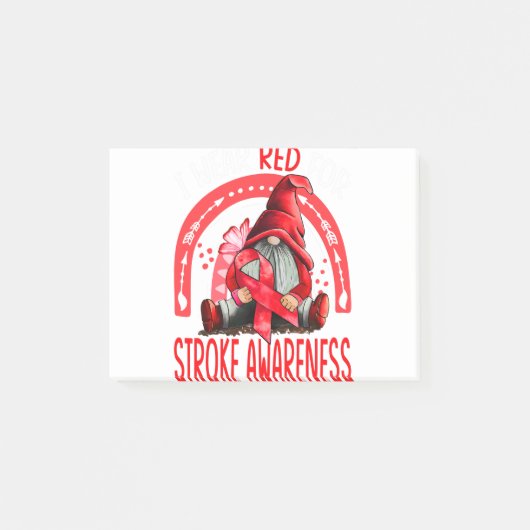 Rainbow I Draag Red Stroke Awareness Gnomen Post-it® Notes (Voorkant)