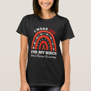 Rainbow I Draag rood voor mijn nichthartziekte Awa T-shirt