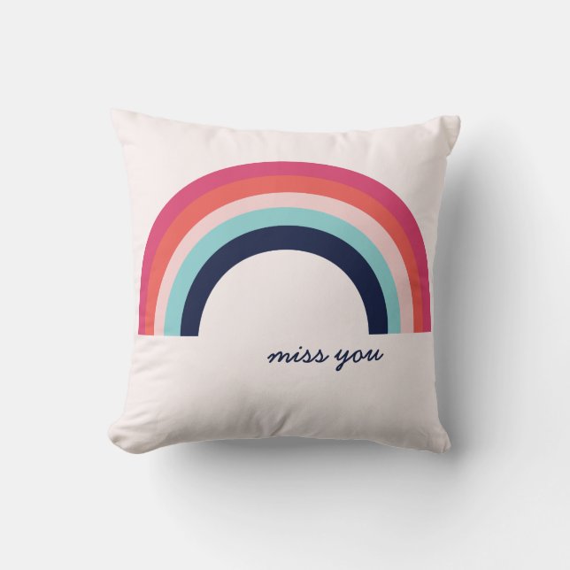 Rainbow I Miss You Pillow Kussen (Voorkant)