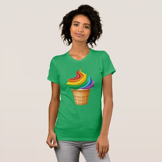 Rainbow Ice Cream Cone T-shirt (Voorkant volledig)