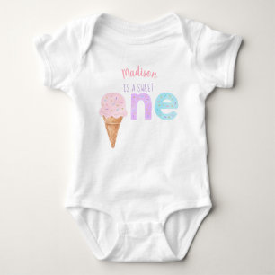 Rainbow Ice Cream First Birthday Romper