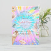 Rainbow Ice crème Balloons Tie Dye Baby shower Kaart (Staand voorkant)
