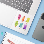 Rainbow Ice Poppen Custom-Cut Vinyl Sticker Sheet (Laptop met iPhone)