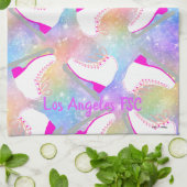 Rainbow Ice Skating Pattern, gepersonaliseerd  Theedoek (Gevouwen)
