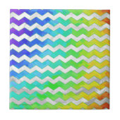 Rainbow Icy Chevron Pattern Tegeltje (Voorkant)