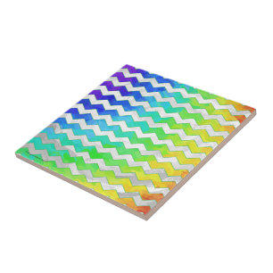 Rainbow Icy Chevron Pattern Tegeltje