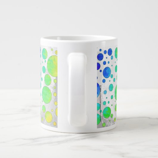 Rainbow Icy Polka Dot Pattern Jumbo Beker (Achterkant)