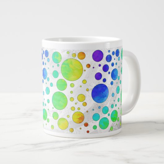 Rainbow Icy Polka Dot Pattern Jumbo Beker (Voorkant rechts)