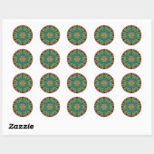 Rainbow Illusion Mandala Ronde Sticker (Vel)