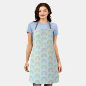 Rainbow Illustration Pattern Over Apron Schort (Gedragen)