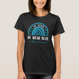 Rainbow In april Draag we het blauwe autisme bewus T-shirt