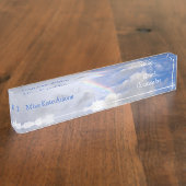 "RAINBOW IN CLOUDS" BUREAUBLAD NAAMBORDJE (Zijkant)