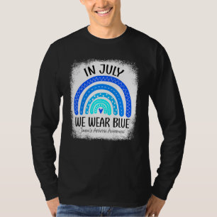 Rainbow In juli Draag we Blauwe Juveniele Artritis T-shirt